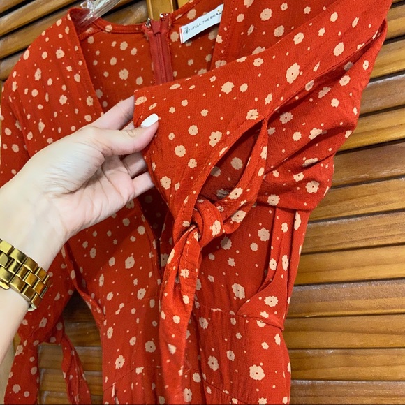 Faithfull Birgit Dress Floral Red Blue Bell Cherry - Picture 7 of 8